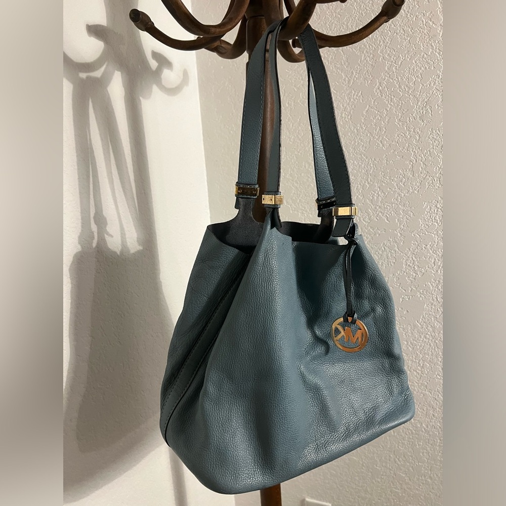 Michael Kors blue leather bag